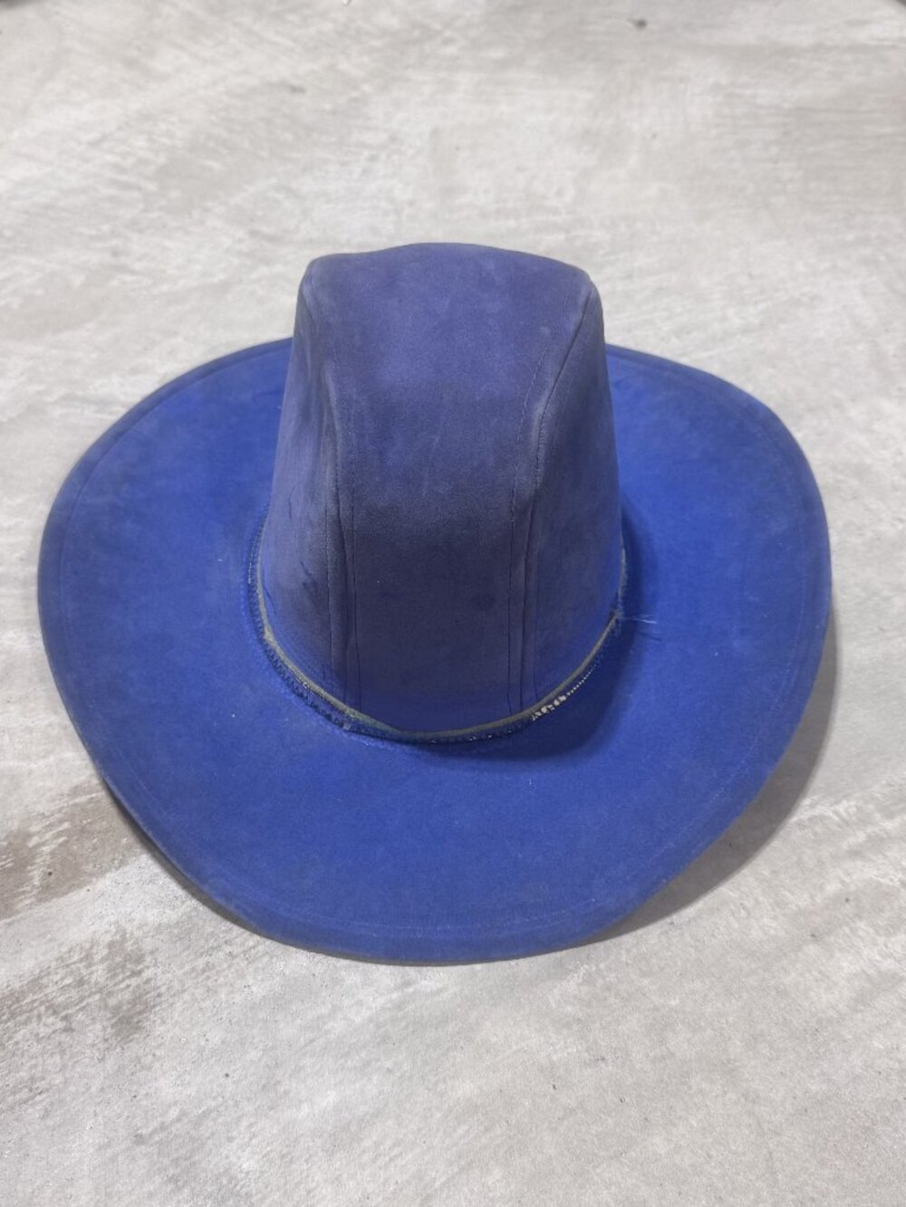 Vintage Blue Suede Western Cowboy Hat Mens M Made in USA Wide Brim